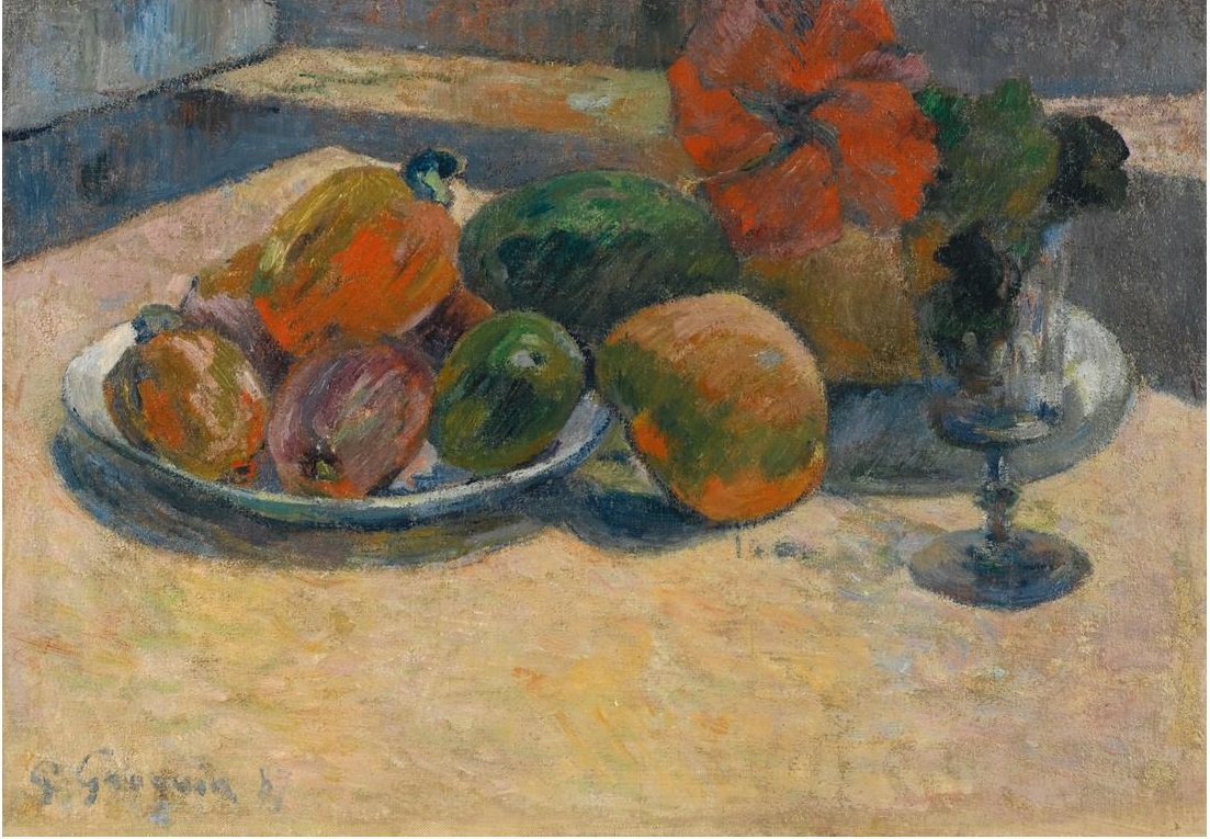Still life with mangoes and hibiscus 1887